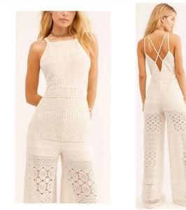 New Free people moon bay crochet one piece jum…